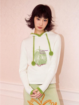 Green apple hooded sweater