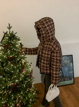 Witty Bulky Check 2-Way Zipper Hood Puffer