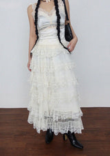 ROWLING LACE CAN CAN LONG SKIRT