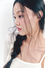 Knit Ribbon Shirring Top Set Ivory