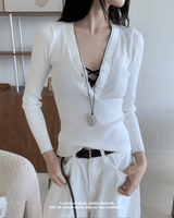 Secret Slim Fit Button Rib Knit & Lace Bra 2pcs