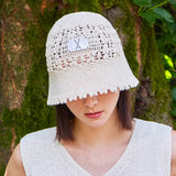 VA Plate Crochet Bucket Hat / Ivory
