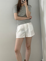 Loewe Ribbed Button Collar Short Sleeve Knit