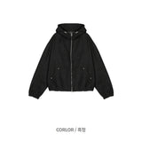 オーバーキャストフードクロップドジャンパー (3 Colors)