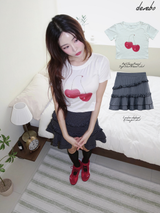 Red Cherry Round Soft Short Sleeve T-shirt