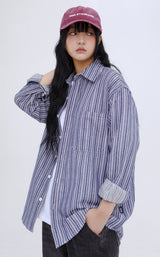 Muti-Plaid Stripe Oversized Shirts (JTOSRT-0003)