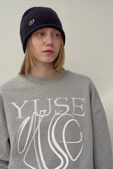 SWEATSHIRT EARTHYUSE NEEDLEWORK - GRAY