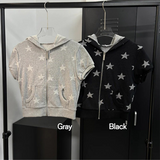 Star crop hood zip up(2color)