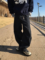 Throw Indigo Embo Washed Denim Pants