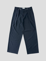 Hook pin-tuck stripe trousers 3color