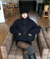 ハイネックトーグルハチニットカーディガン