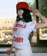 Untitled Steri Flag Crop Short Sleeve White