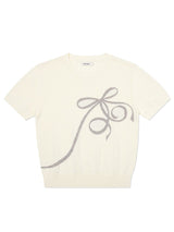 KIRSH PLAIN RIBBON CHERRY SUMMER KNIT - IVORY