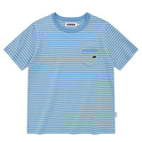 UNI MONO CHERRY STRIPE T-SHIRT [SKY]