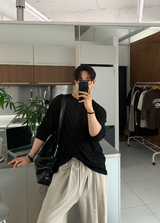 Aid Daily Linen Overfit Long Sleeve T-shirt