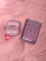 Leopard Silver Pink MagSafe Card Wallet