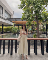 Back slit long one piece