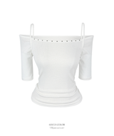 Riel stud off-shoulder top (2color)
