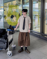 レイドストライプハーフシャツ