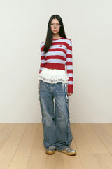 VINTAGE CARGO WIDE-FIT DENIM PANTS [BLUE]