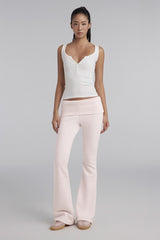 Sheer Romance Folded Pants, Pink