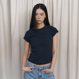 C 90S ラインベーシックTシャツ_ネイビー