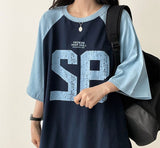 Leo ルーズフィットナグラン半袖Tシャツ