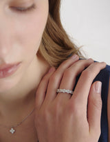 26SS★ Essence Silver (W) Melody Moissanite Ring M