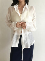 Airy shell see-through shirt (7c)