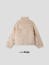 Rachel Two-Belt Detail Short Length Fur Jacket (Lining Quilted)