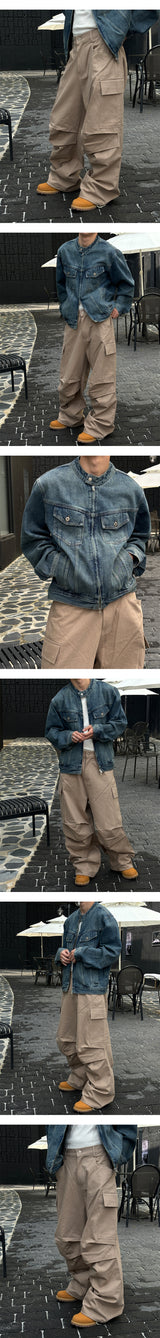 [Unisex] Parachute hard cotton cargo pants(3color)
