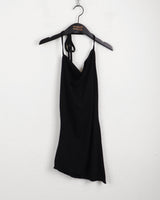Chiter draped halter strap long tank top sleeveless