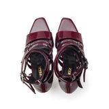 Buckle Strap Sandal Heel(Burgundy)