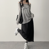 アリングレタリングショルダー長袖Tシャツ