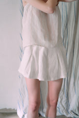  T/T Oat pleats skirt pants (white)
