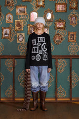 フレームロゴロングスリーブTシャツ /ブラック