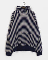 Koyu Button Stripe Warmer Hooded T-shirt