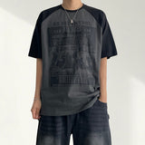 トロ ラグラン カラーブロック ボクシーフィット ショートスリーブ Tシャツ(3 Colors)