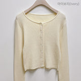 Connie V-neck Round Cropped Cardigan