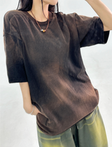 GRADATION WOVEN COLORBLOCK OVERFIT SHORT SLEEVE🖤🤎💙🩷 - 4 COLORS