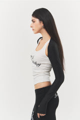 Love & Healthy Logo Sleeveless Top White