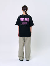 ラビットTシャツ_ブラック/ピンク