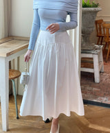 Eki Banding Shirring Flare Long Skirt