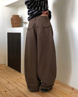 Leuji Pocket Balloon-fit Cotton Long Pants