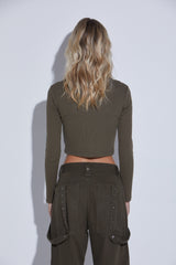 EYELET CARGO PANTS