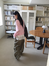 ワイナツ斜線ワッシングコットンワイドパンツ（3c）