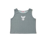 CAT MONSTER CHECK SLEEVELESS