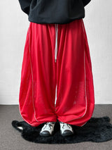 Girlish Mesh Track Bermuda Piping Pants 3color
