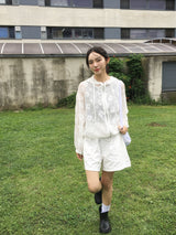 Zan Flower Embossed Short Pants (5c)
