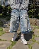 NOX Carpenter Raw-Cut Bermuda Denim